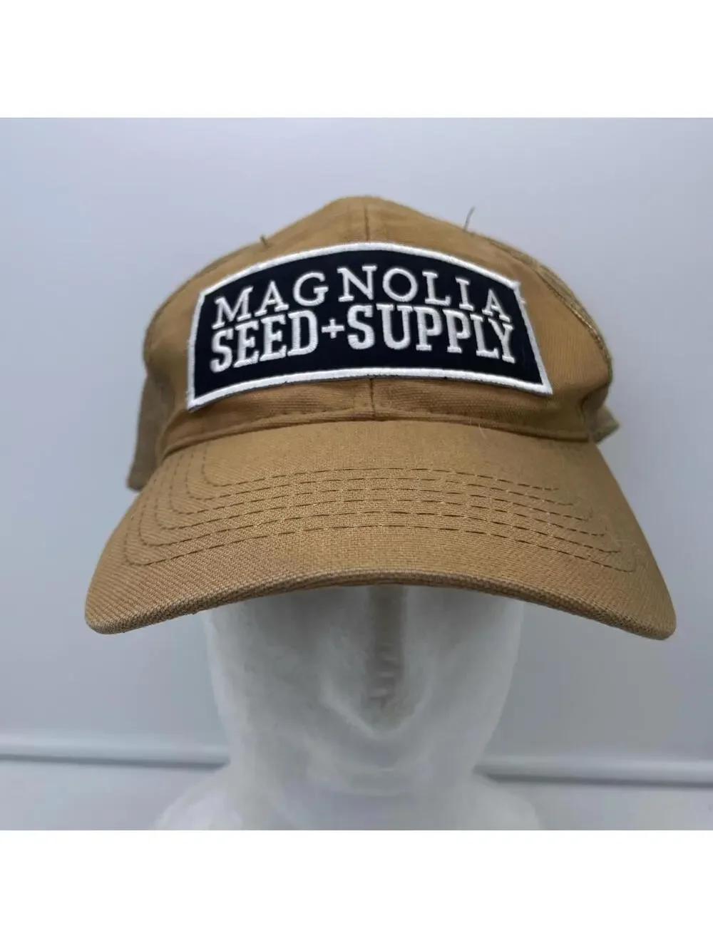 Magnolia Seed & Supply Cap Hat Adult Trucker Mesh Snapback Brown Poly Cotton